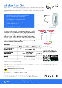 Thumbnail of document Data Sheet - Wireless Alert CM Contact monitor for connection to volt-free contacts